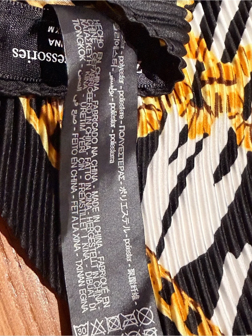 Zara Black, White & Gold Zebra Chain Print Scarf